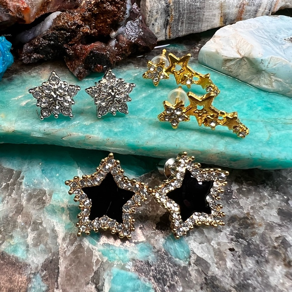 3 pairs of star stud earrings (Z-6)